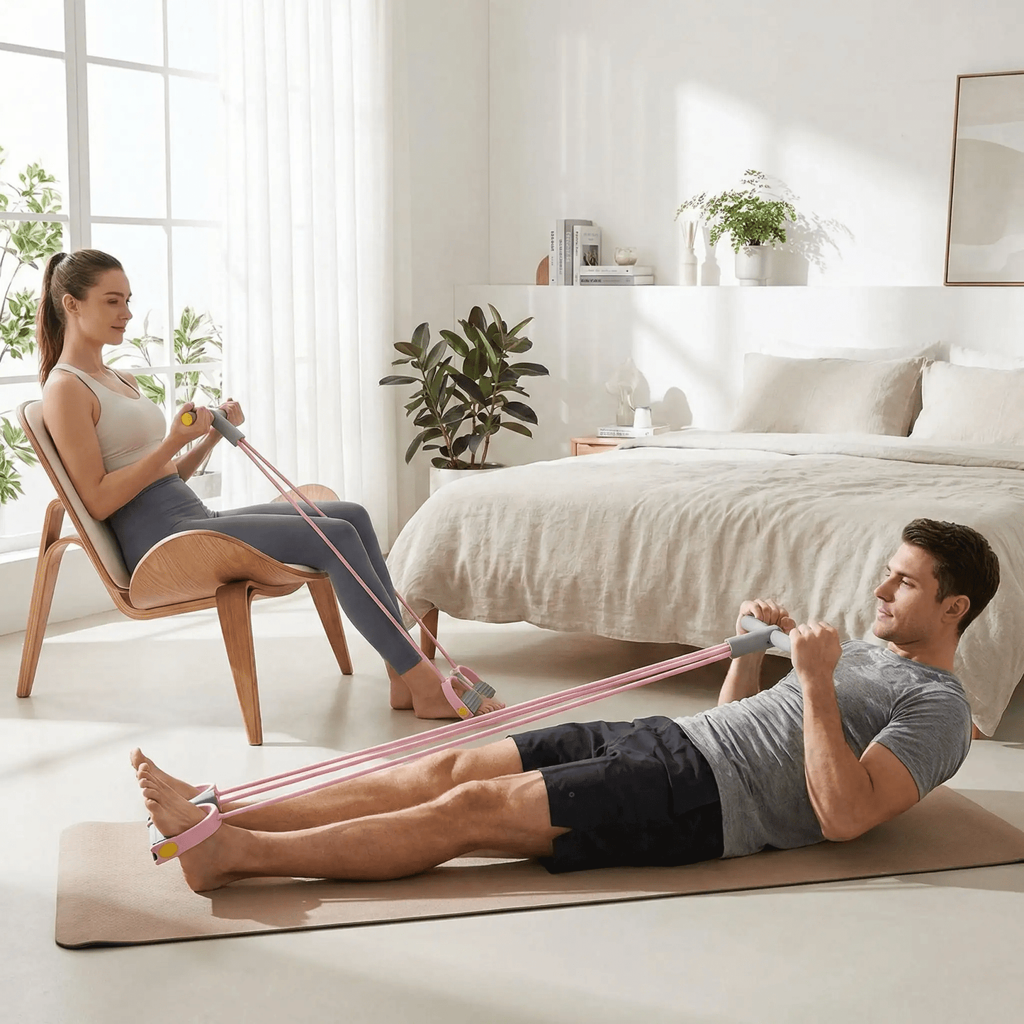 Élastique musculation travail à la maison