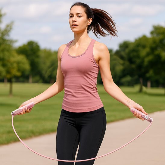 CORDE A SAUTER | FitPulse - Mood of training Jeune femme dans un stade