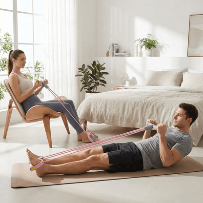 Élastique musculation travail à la maison
